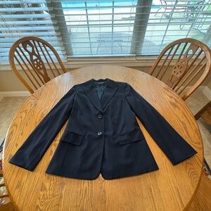 Lafayette 148 New York women’s 8 Navy Blue wool blazer suit jacket VGUC